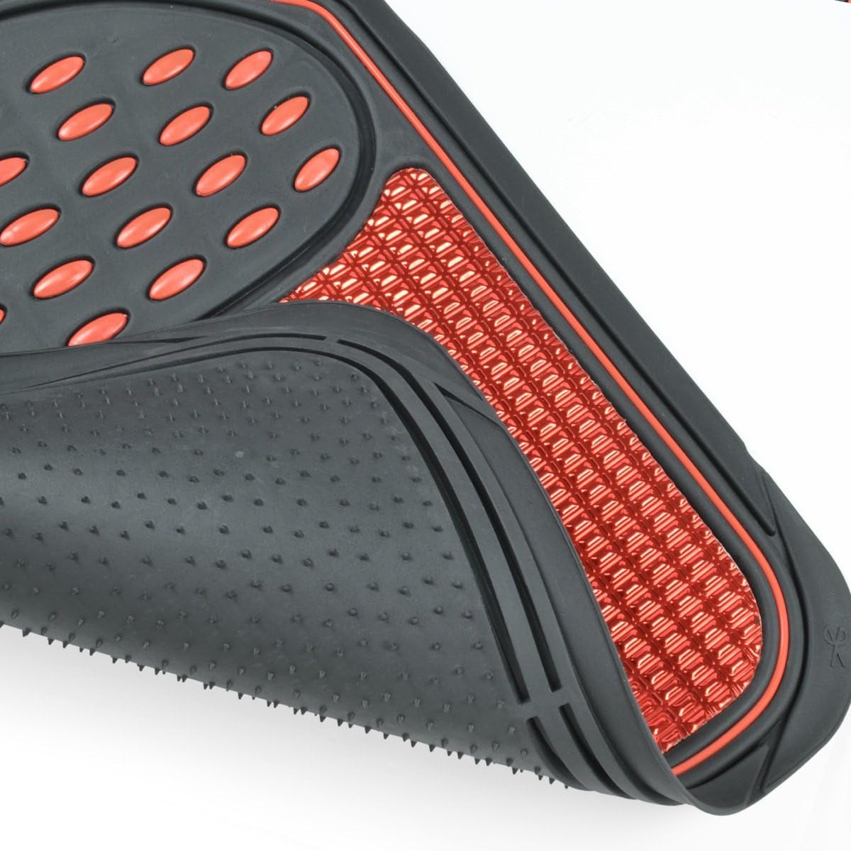 2 Tone Black & Red Floor Mats for Cars - Metallic Top Finish Car Mats for Women & Men - Heavy Duty Red Car Accessories for SUV - Anit Slip All Weather Cute Mats for Cars, SUV, & Van