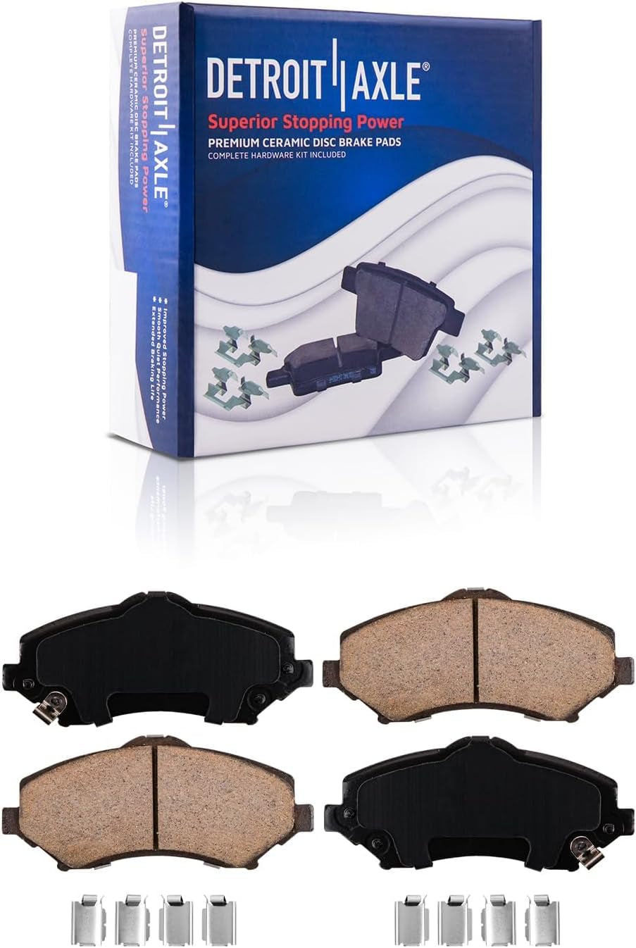 Detroit Axle - Front Brake Kit for 2007-2017 Jeep Wrangler 2018 Wrangler JK | Drilled & Slotted Brake Rotors and Ceramic Brake Pads Replacement : 11.89" Inch Rotors